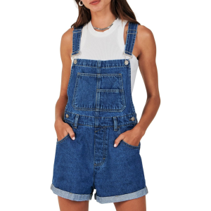 Denim overalls with adjustable straps