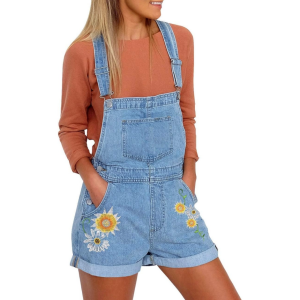 Classic denim overall shorts