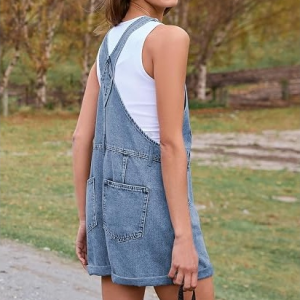Casual denim overall shorts/romper