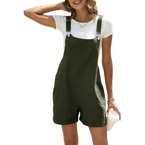 Cotton-linen overall shorts