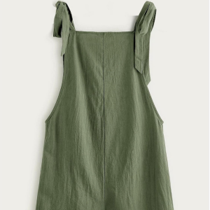 Sleeveless overall romper with straps
