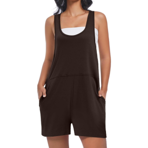 Casual loose-fit sleeveless romper